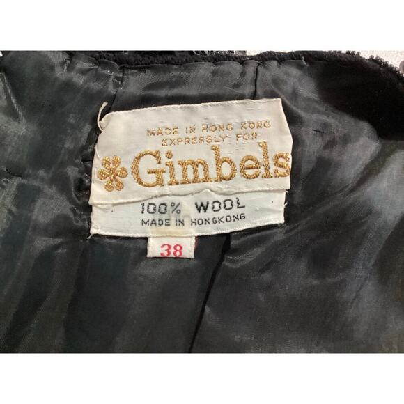 Vintage 100% wool Gimbels 1960s black sequin and beaded fringe cocktail top - Picture 6 of 7